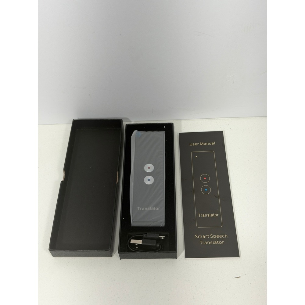 Smart Speech Translator Real Time Two Way Voice Portable Bluetooth Device Black